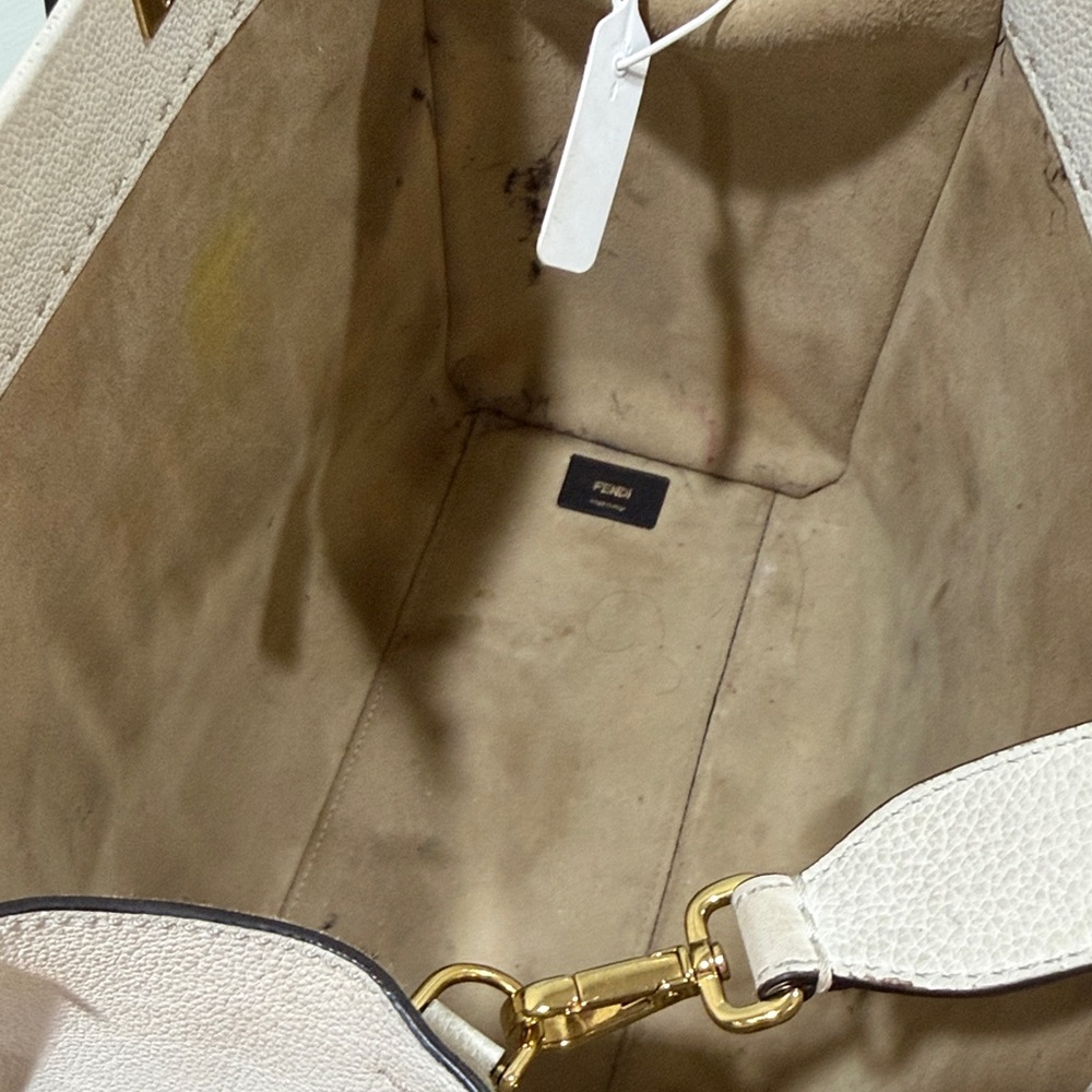 Fendi Cream Leather Tote Bag - Picture 4 of 9